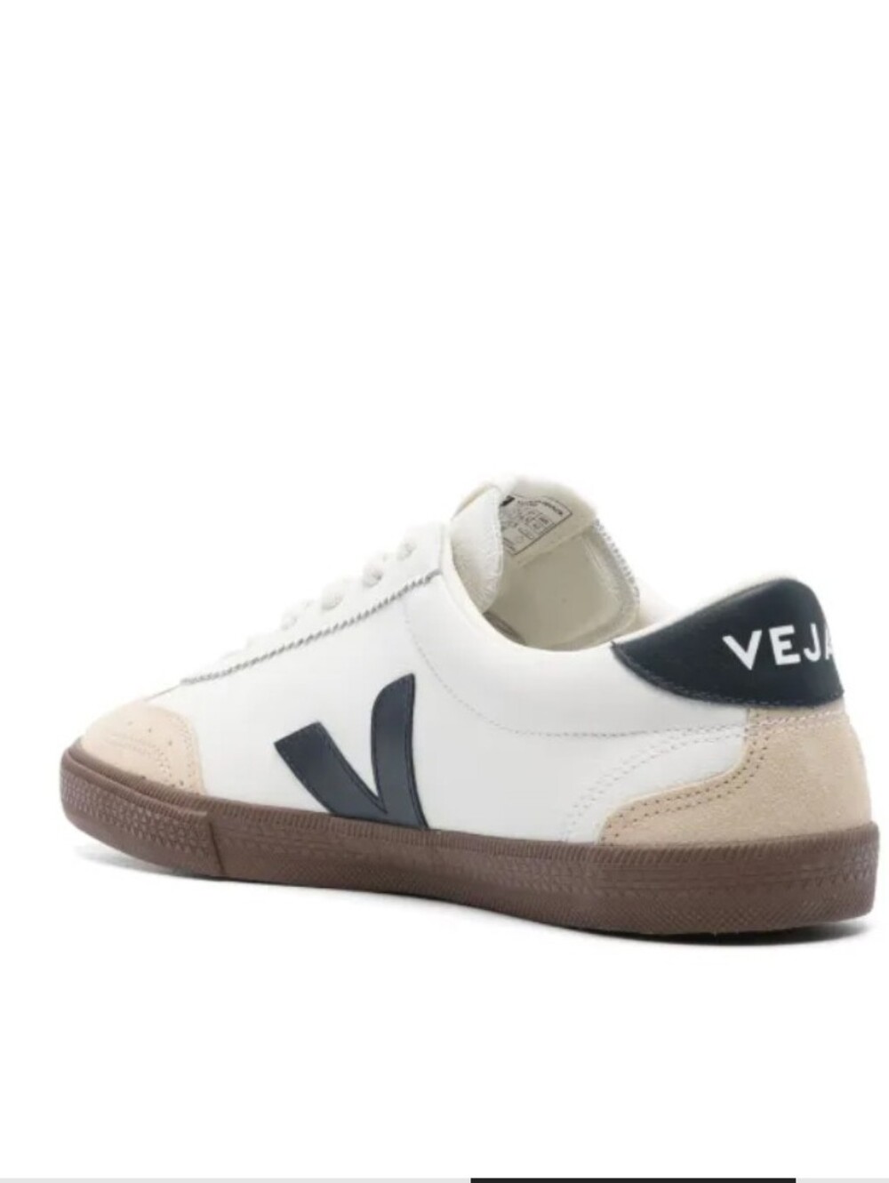 Veja Volley O.T. Leather White Nautico Bark Sneaker. Unisex. - Picture 4 of 6